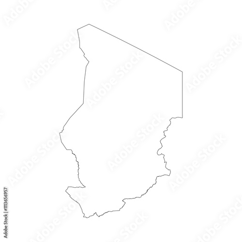 Chad blank outline map