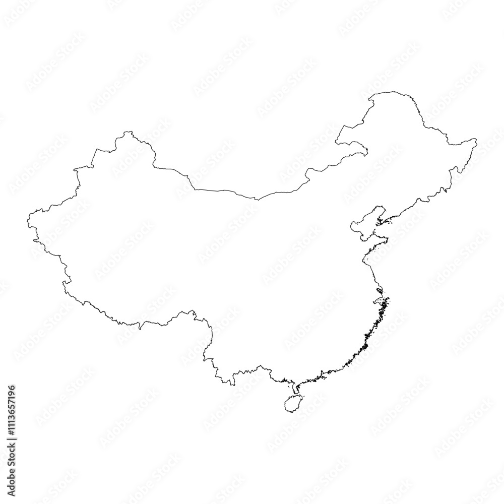 China blank outline map