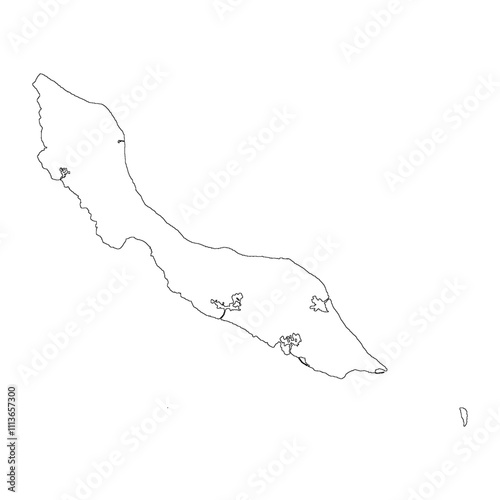 Curacao blank outline map