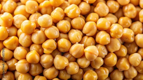 Close up background of cooked soaked chickpea beans, chickpeas, legumes, healthy, food, vegetarian, protein, diet