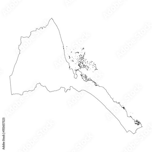 Eritrea blank outline map