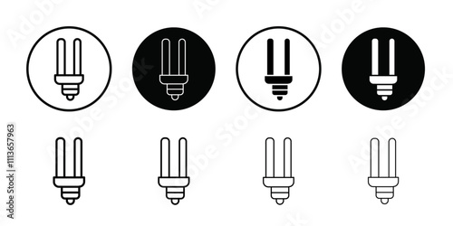 energy efficiency light bulb icon Outline vector for web ui