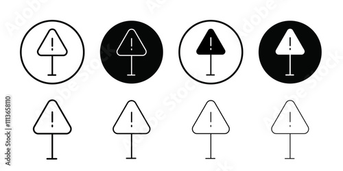 Exclamation danger icon Outline vector for web ui