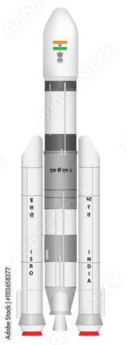 LVM 3, GSLV Mark III Rocket Indian Space Research, Geosynchronous Satellite Launch Vehicle on Transparent Background
