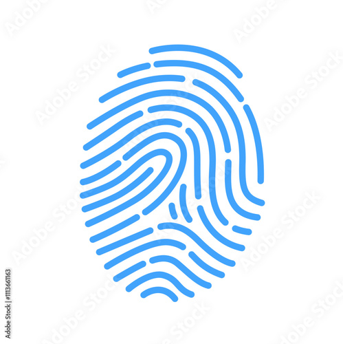 Fingerprint icon. Unique biometric line pattern for identity verification, authentication and security. Finger print for identification, ID access. Vector illustration isolated on white background