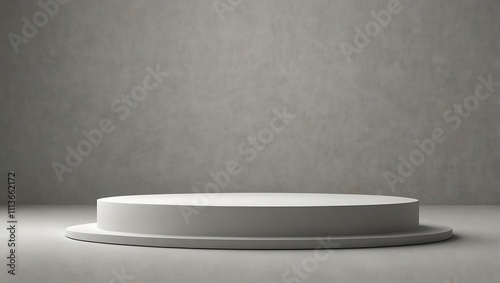 minimalist  product display with geometric podium