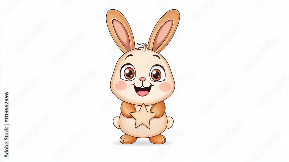Obraz premium Cute Cartoon Rabbit Character