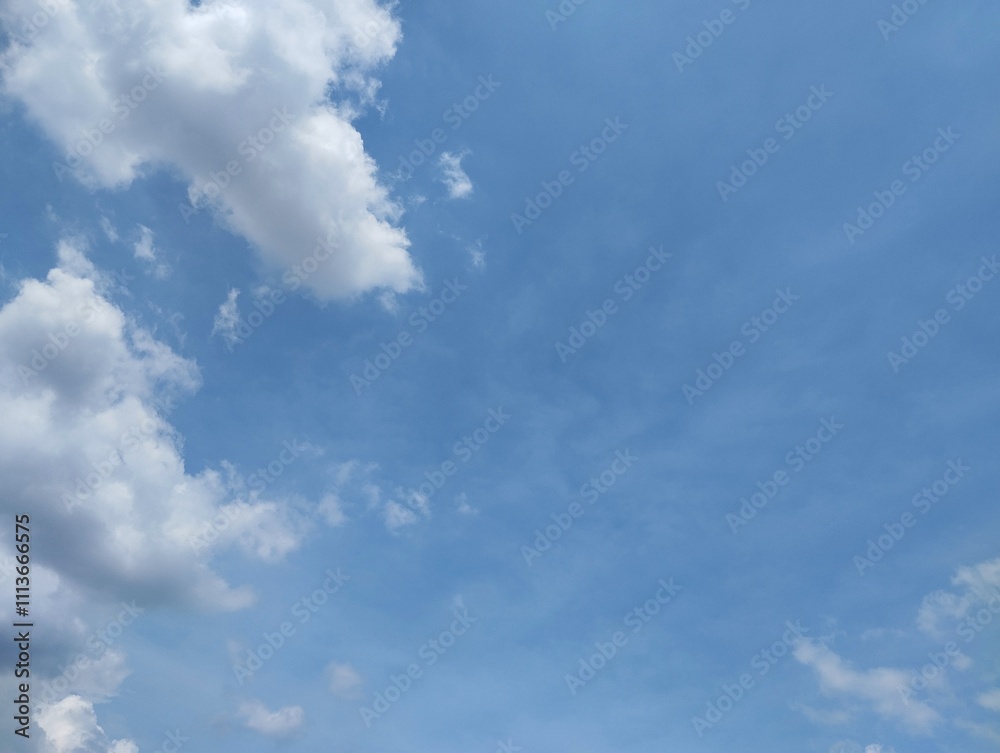 clear blue sky with a few clouds. The sky is very bright and the clouds are scattered throughout clear blue sky with a few clouds. The sky is very bright and the clouds are scattered throughout