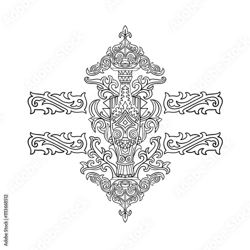 vector ornament gorga batak hand drawing