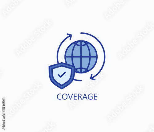 Coverage vector, icon or logo sign symbol illustration 