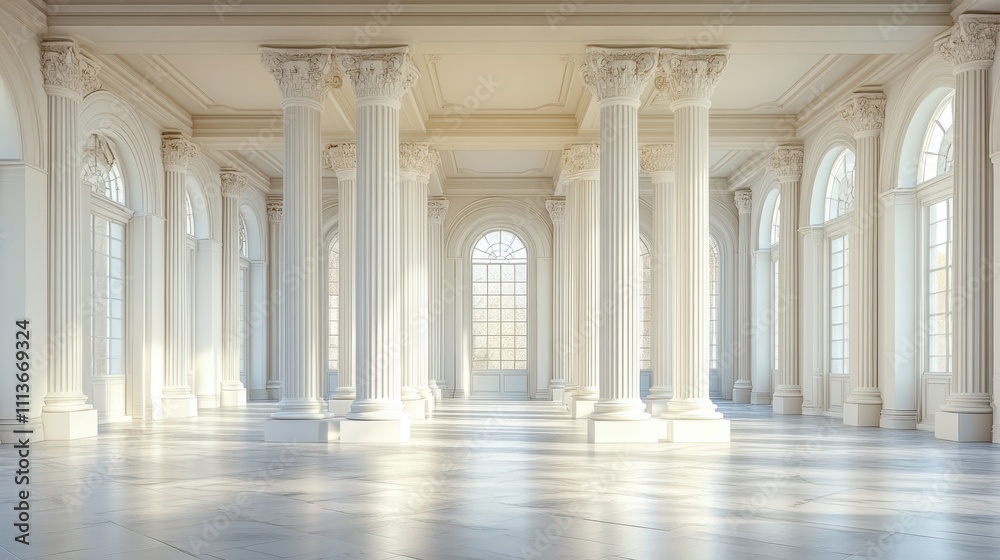 Obraz premium a group of white pillars