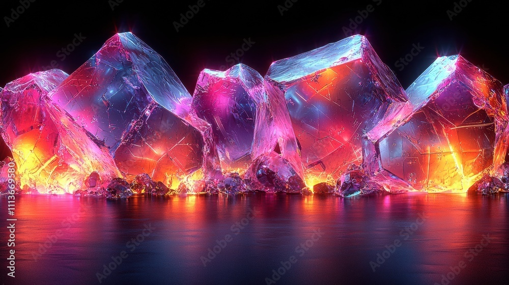 Radiant Crystalline Formations Emanating Ethereal Prismatic Luminescence Radiant Crystalline Formations Emanating Ethereal Prismatic Luminescence