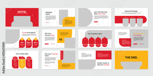 hotel & resorts presentation design template, travel and resorts powerpoint slides presentation layout 