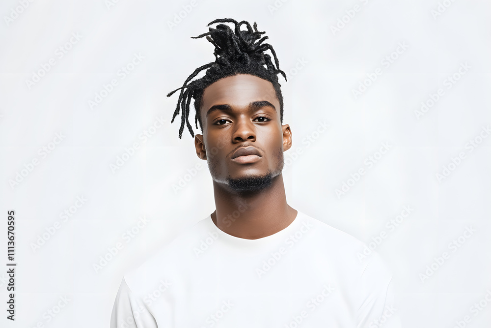 Fototapeta premium Handsome man studio portrait, isolated on white background