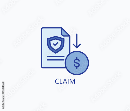 Claim vector, icon or logo sign symbol illustration 