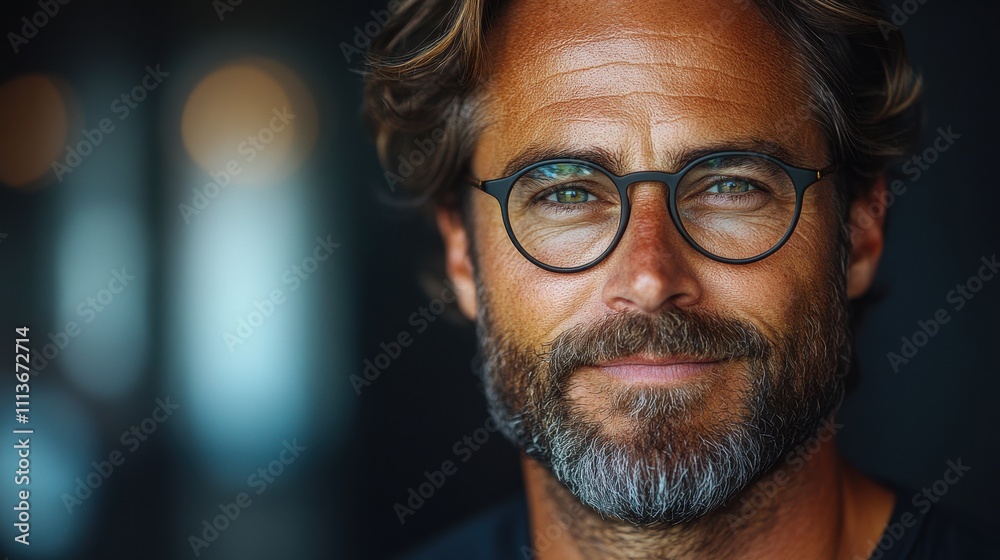 a man with a beard and glasses a man with a beard and glasses