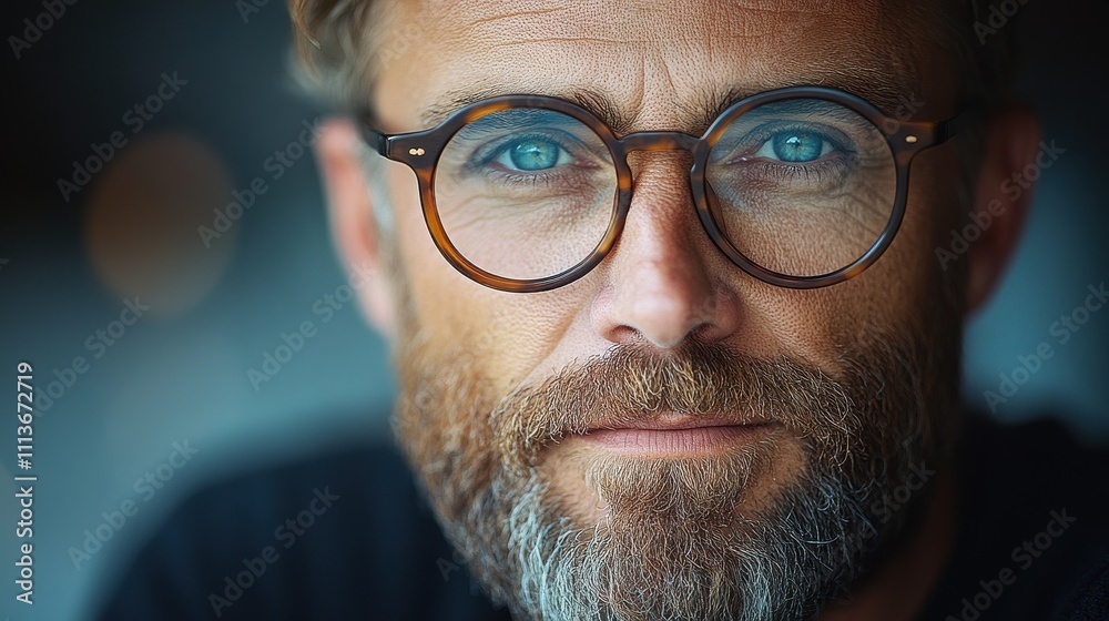 a man with a beard and glasses a man with a beard and glasses