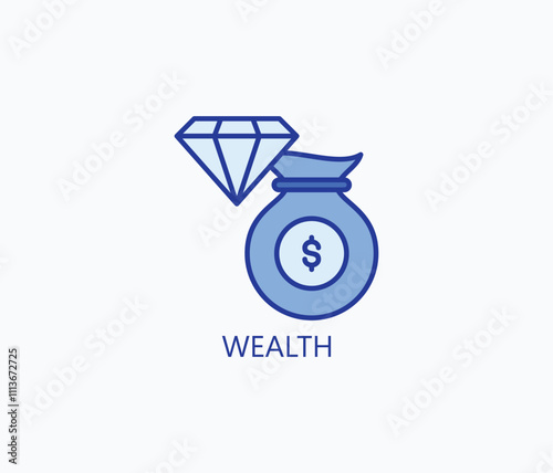 Wealth vector, icon or logo sign symbol illustration 