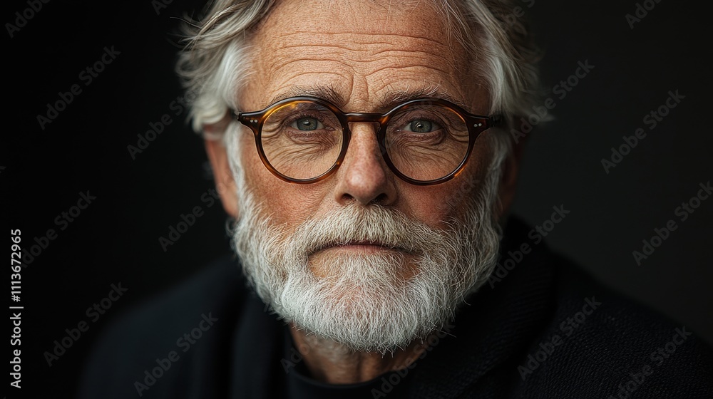 a man with white beard and glasses a man with white beard and glasses