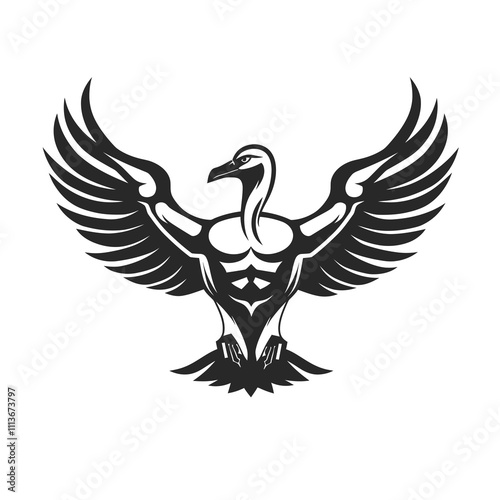 albatross gym silhouette vector illustration