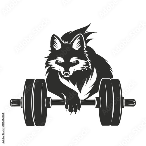 fox gym silhouette vector illustration