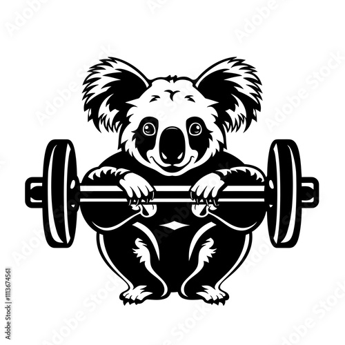 koala gym silhouette vector illustration