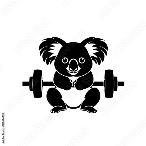 koala gym silhouette vector illustration photo