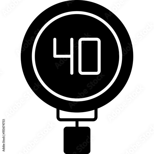 Speed Limit 40 Icon