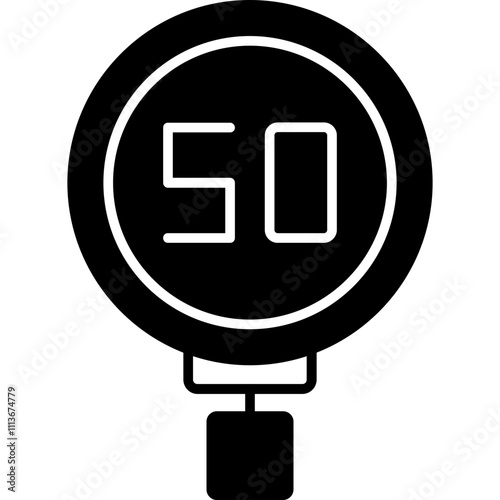 Speed Limit 50 Icon