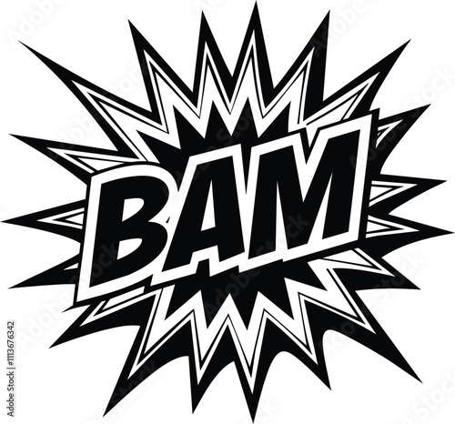  Comic style "BAM" text explosion illustration