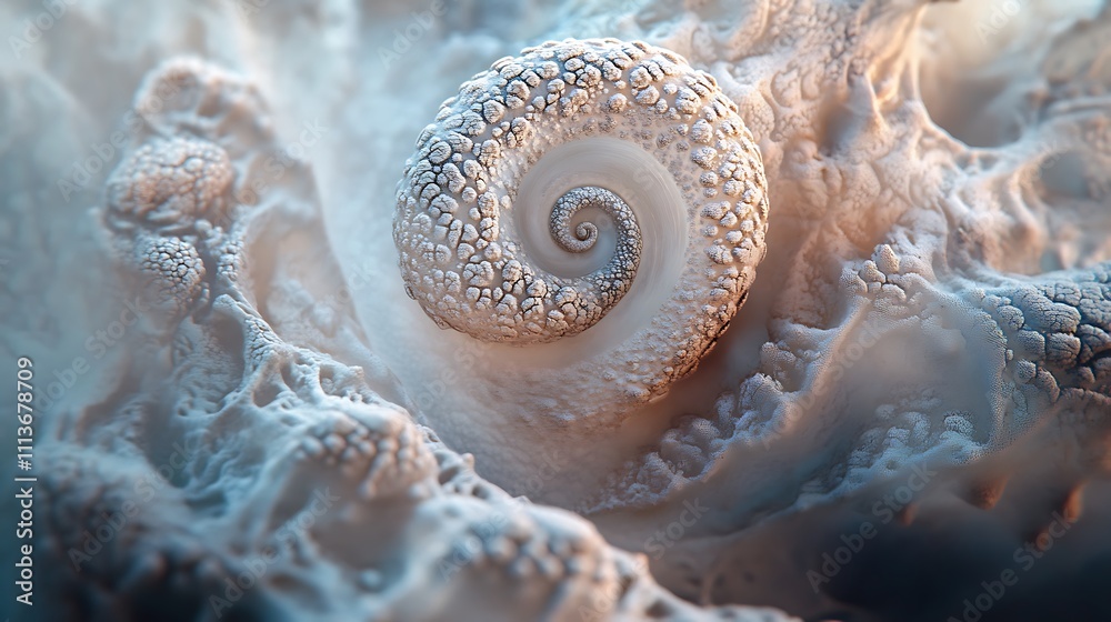 Spiral Shell Embedded In Textured White Rock Spiral Shell Embedded In Textured White Rock