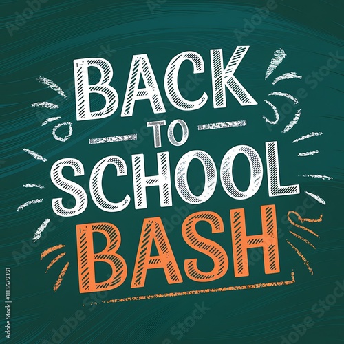 Back To School Bash Chalkboard Announcement