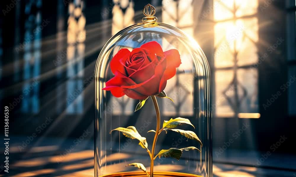 red flower on glass