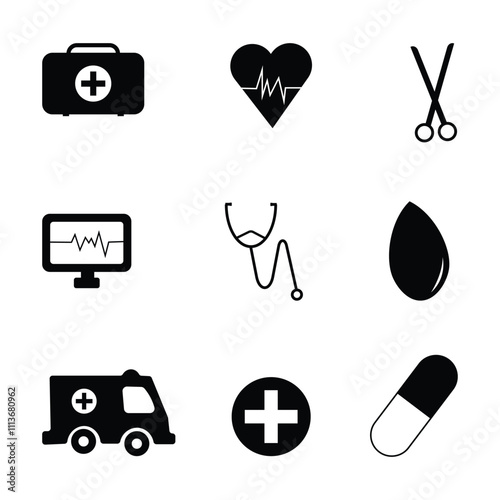 medical icons  set vector design 
