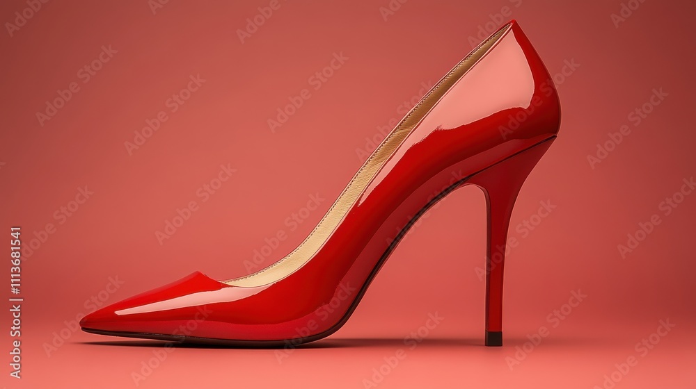 a red high heeled shoe a red high heeled shoe