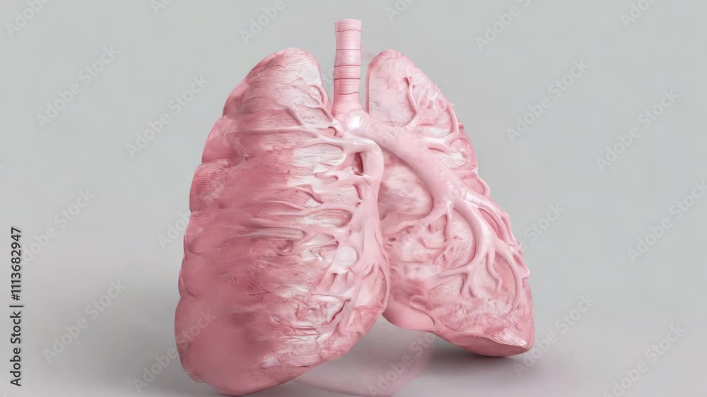 Detailed medical illustration of human anatomy lifelike model of lungs ...