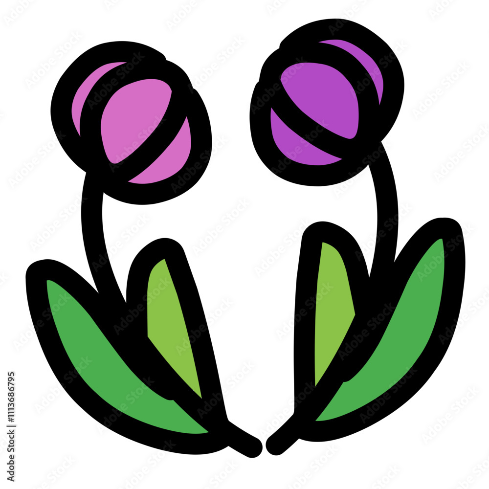 Tulips flower, cute design, tulips icon Tulips flower, cute design, tulips icon