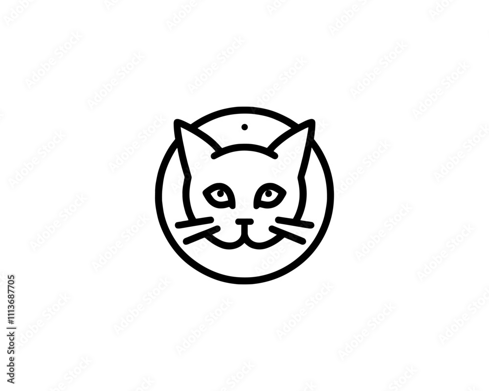 Minimalist Cat line art logo design icon vector illustration. Animal logotype concept. Cat Outline logo.
Minimalist Cat line art logo design icon vector illustration. Animal logotype concept. Cat Outline logo.