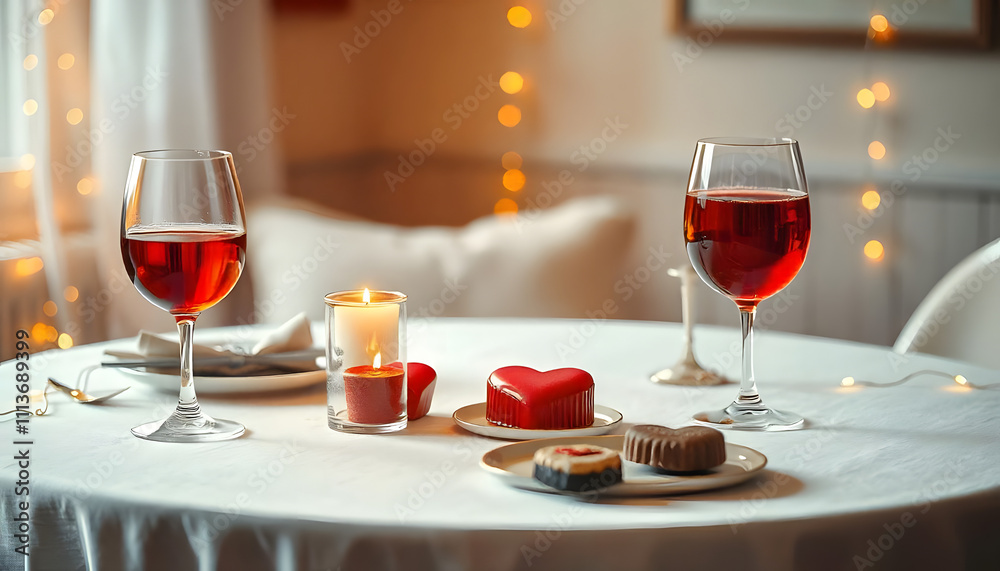 Naklejka premium Romantic Candle Light Dinner image