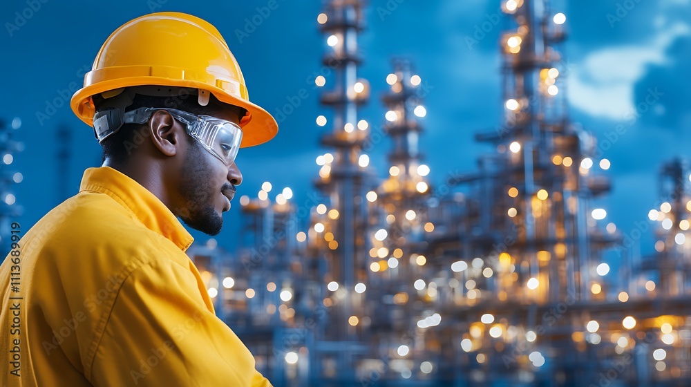 Photo of factory engineers inspecting work in a large industrial plant. Photo of factory engineers inspecting work in a large industrial plant.