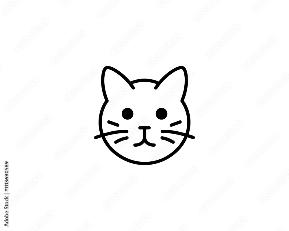 Minimalist Cat line art logo design icon vector illustration. Animal logotype concept. Outline cat logo. Minimalist Cat line art logo design icon vector illustration. Animal logotype concept. Outline cat logo.