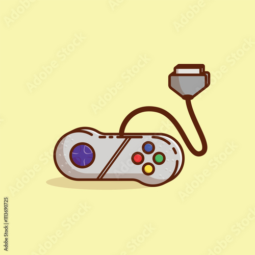 Simple gravis controller cartoon vector illustration Collection of game console concept icon isolated photo