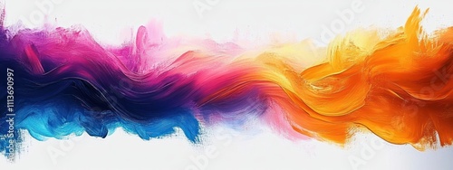 Abstract Vibrant Color Flowing Brush Stroke Painting Swirl Background Design with Pink Orange Blue Hues in Modern Style