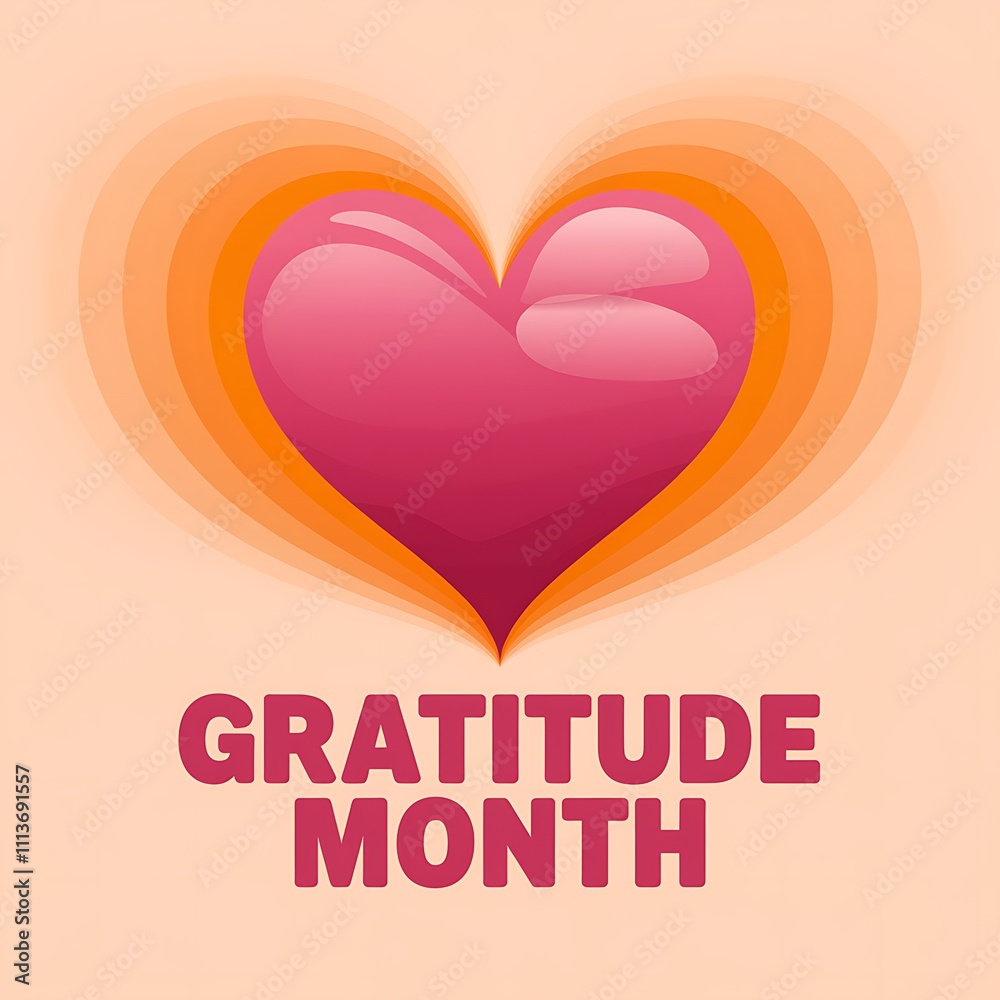 Gratitude Month Heart Design Featuring Orange and Pink Hues Gratitude Month Heart Design Featuring Orange and Pink Hues