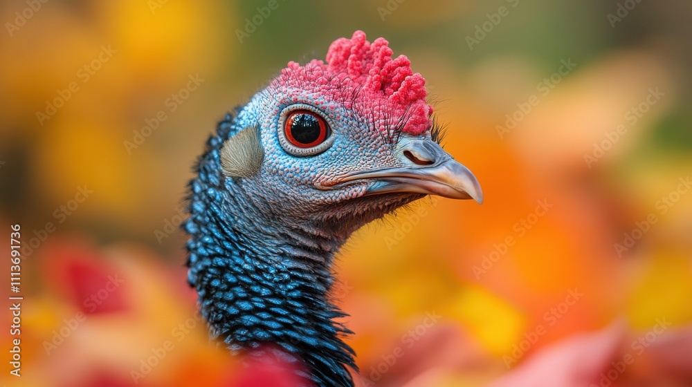 a turkey with a red head a turkey with a red head
