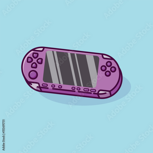 Simple game console playstation psp cartoon vector illustration Collection of game console concept icon isolated