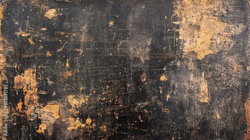 Dark brown grunge wood texture with stains, scratches, and peeling paint.