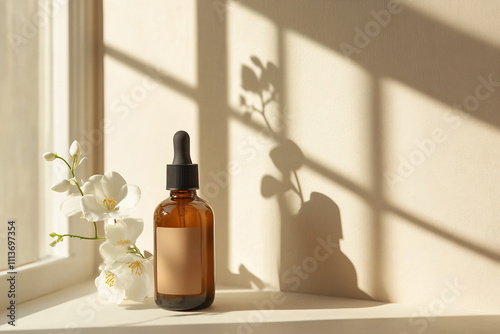 Serum bottle in natural light