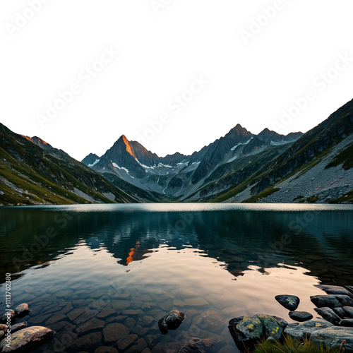 lake and mountains