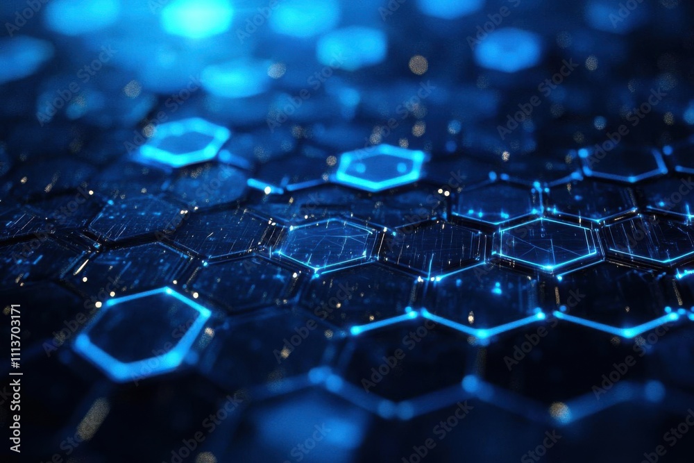 Abstract Digital Network: Glowing Hexagon Pattern Abstract Digital Network: Glowing Hexagon Pattern